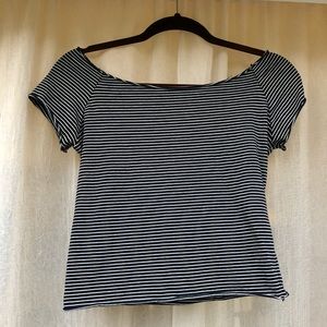 Brandy Melville Stripped Off The Shoulder Top